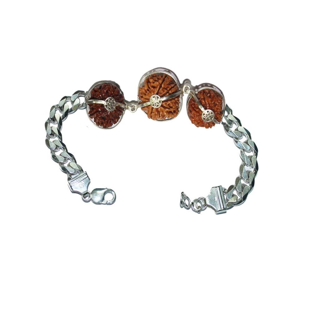 Rudraksha Combination for Females in Business 6,8,9 Mukhi Nepal in Silver Bracelet